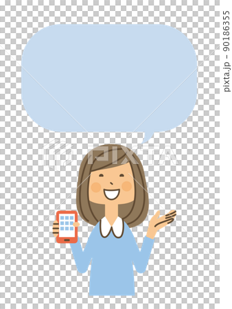 Female smartphone balloon explanation Female smartphone balloon explanation 90186355