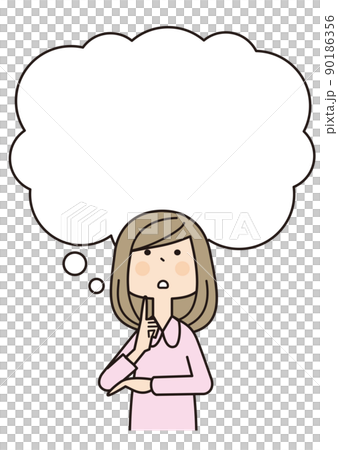 Female speech bubble outline Female speech bubble outline 90186356