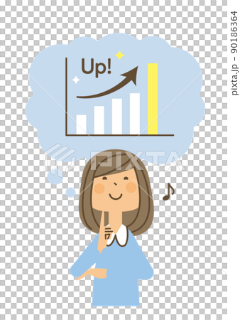 Female graph balloon rise Female graph balloon rise 90186364