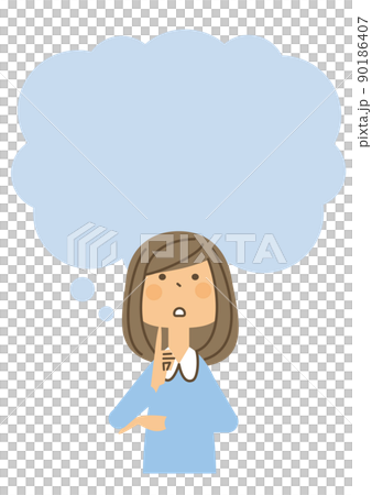 Female speech bubble think 90186407