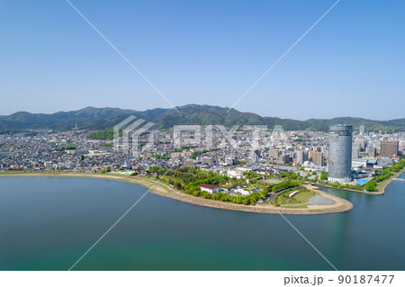 滋賀県大津市の近江大橋付近　ドローンにて撮影　2022年5月撮影 90187477