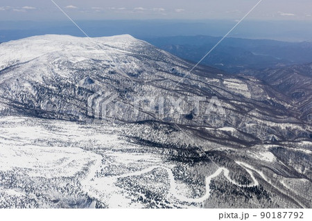 蔵王坊平樹氷原付近を空撮 蔵王坊平樹氷原付近を空撮 90187792