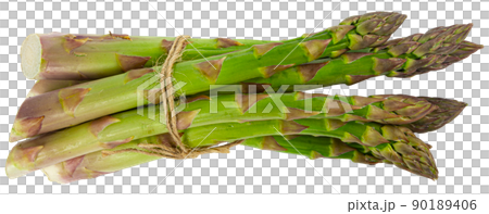 Vegetarian fresh green asparagus. vegetable cut out 90189406