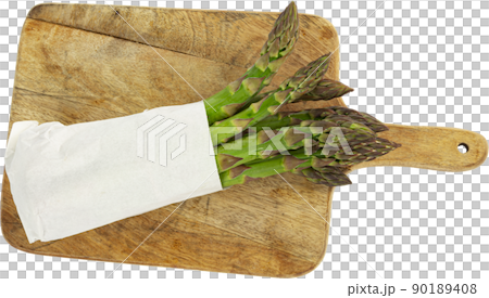 Vegetarian fresh green asparagus. vegetable cut out 90189408