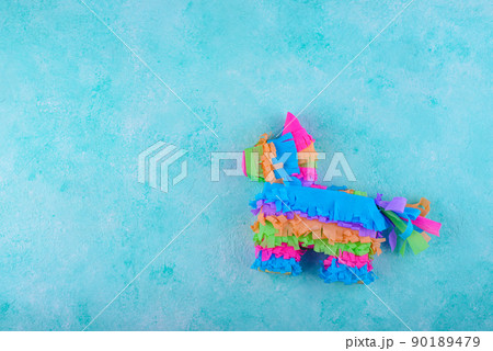 Traditional Mexican pinata in shape of donkey 90189479