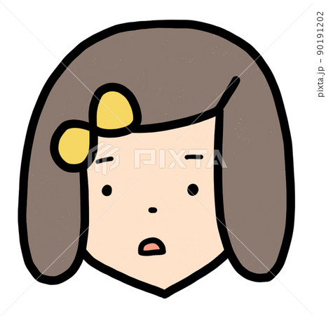 女の子の表情アイコン（えっ） 90191202