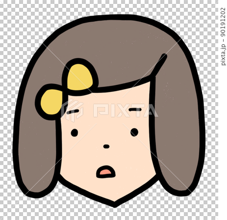 女の子の表情アイコン（えっ） 90191202