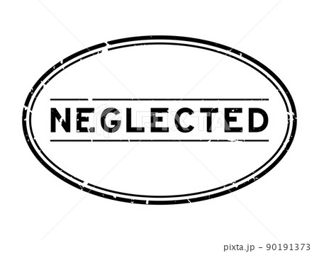 Grunge black neglected word oval rubber seal stamp on white background Grunge black neglected word oval rubber seal stamp on white background 90191373