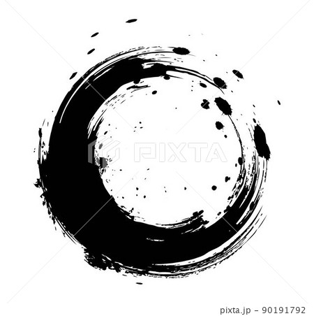 筆 ブラシ 墨 ペイント 円イラスト 筆 ブラシ 墨 ペイント 円イラスト 90191792