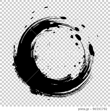 筆 ブラシ 墨 ペイント 円イラスト 筆 ブラシ 墨 ペイント 円イラスト 90191792