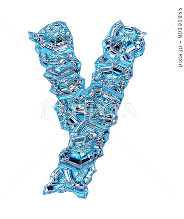 Blue crystals font.Glass italic lowercase letter. 90191955