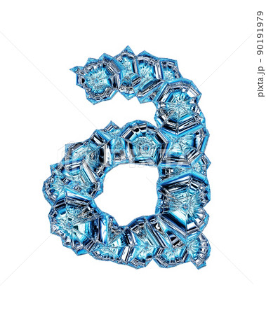 Blue crystals font.Glass italic lowercase letter. 90191979