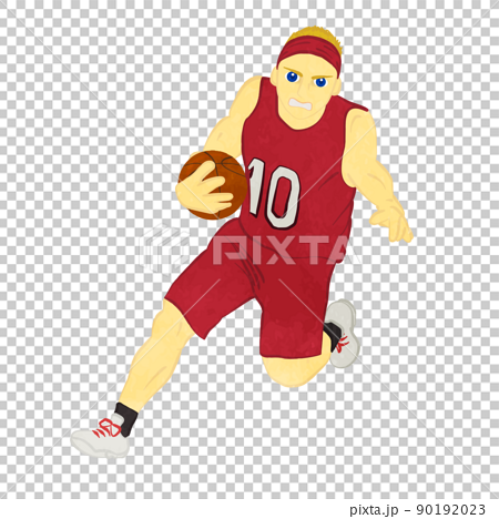 スティールをかけたかっこいいバスケットボールプレイヤー 01のイラスト素材