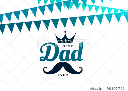 happy father's day flat card with flags decorationのイラスト素材 [90192741] - PIXTA