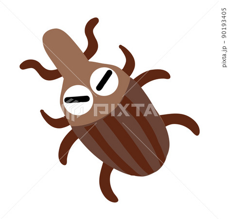 コクゾウムシのポップなフラットイラスト コクゾウムシのポップなフラットイラスト 90193405
