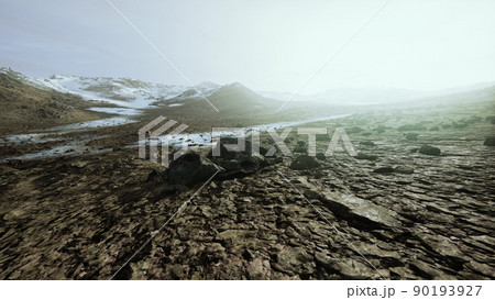 Landscape of bolivian Altiplano rocky desert 90193927