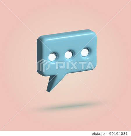 3d speech bubble icon symbol. Vector 90194081