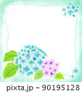 水彩で描いた紫陽花のイラスト（スクエア） 90195128