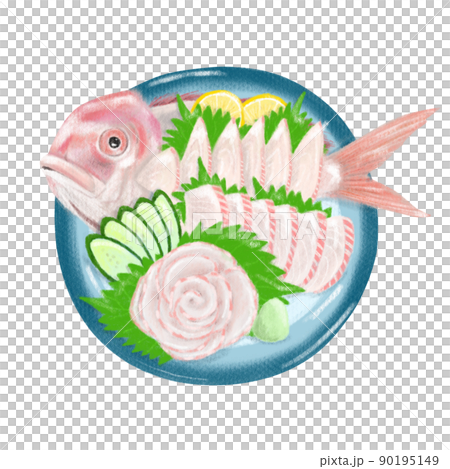 Sea bream figure drawn with colored pencils 90195149