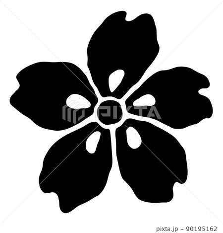 リキッドアニメーションをイメージした和風の桜のシルエット 90195162