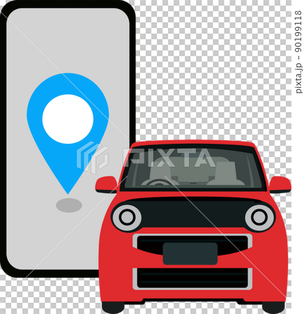 Illustration material vector of car sharing and location information 90199118
