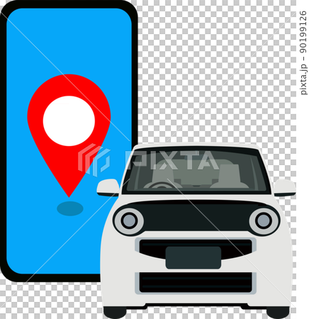汽車共享和位置信息的插圖素材矢量 90199126