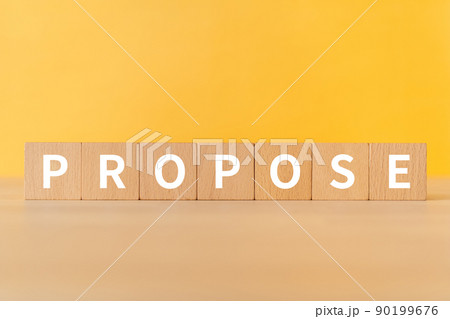 提案・プロポーズのイメージ｜「PROPOSE」と書かれた積み木 90199676