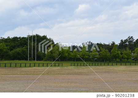 森に囲まれた南陽市総合公園内のグラウンド 90201238