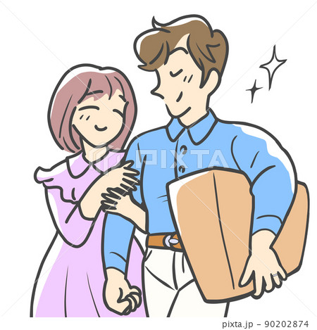 デート中の男女 90202874