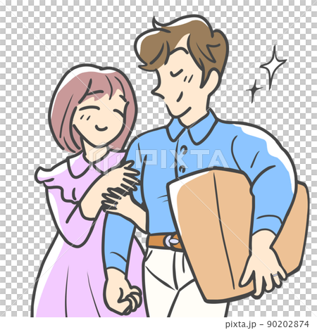 デート中の男女 90202874
