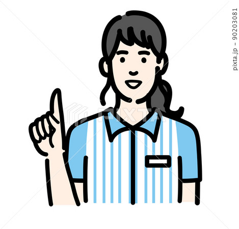 笑顔で提案をしているコンビニ店員の女性 笑顔で提案をしているコンビニ店員の女性 90203081