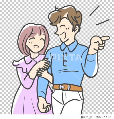 難聴の男性とデート中 90203308