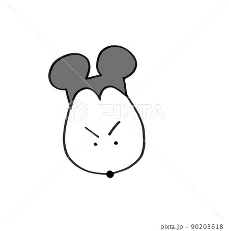 温もりのある手描きハッピーちゃんの表情・ハイ! 頑張ります! 90203618