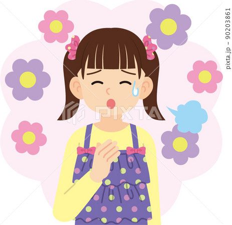 安心したツインテールの女の子＿線なし 90203861
