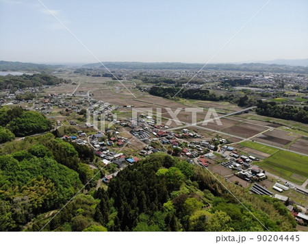 後閑城　城の回りを空撮 90204445