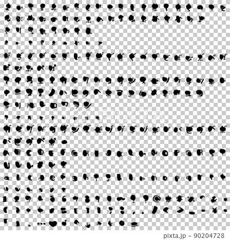 筆文字の平仮名カタカナ英数字「ぼて文字」フォントセット 90204728