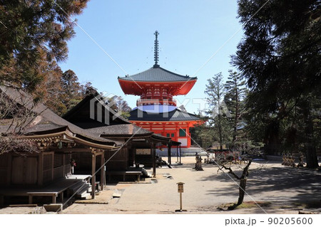 青空の根本大塔 壇上伽藍 高野山 世界遺産 和歌山県 青空の根本大塔 壇上伽藍 高野山 世界遺産 和歌山県 90205600