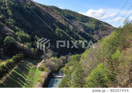 奈良井ダム付近から見た奈良井川(長野県塩尻市) 奈良井ダム付近から見た奈良井川(長野県塩尻市) 90207454