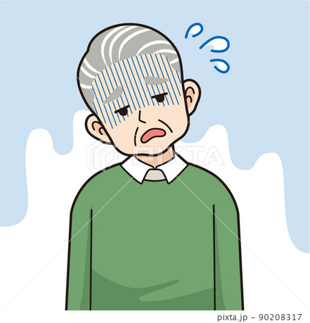 疲れたシニア男性＿線画 90208317