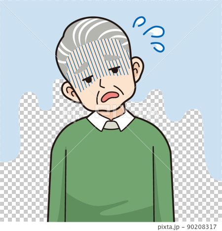 疲れたシニア男性＿線画 90208317