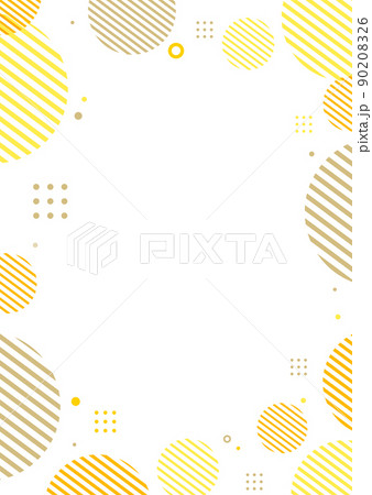 黄色い水玉の幾何学パターンの縦型背景素材 90208326