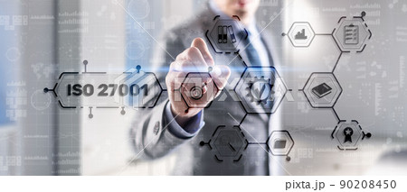 ISO 27001. International information security standard. Concept of ISO standards quality control warranty 90208450