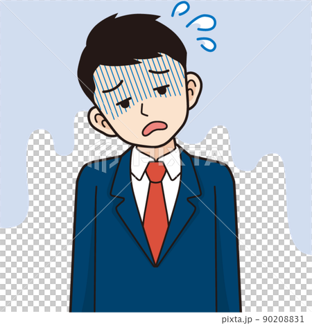 Tired businessman_line drawing - Stock Illustration [90208831] - PIXTA