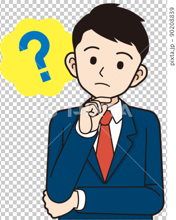 考えるビジネスマン_線画 考えるビジネスマン_線画 90208839