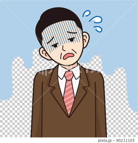 疲憊的中年男商人_線描 90211105