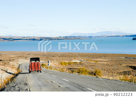 秋のテカポ湖（ニュージーランド）　南方を見る 90212223