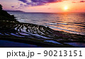 白米千枚田の夕暮れ 90213151