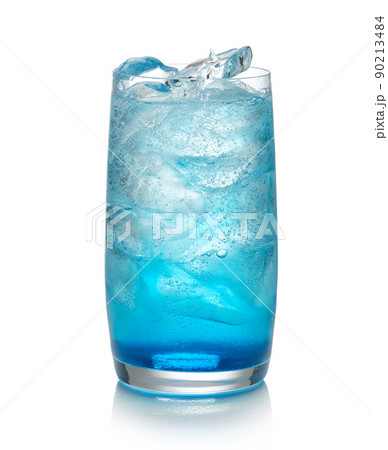 glass of blue cocktail glass of blue cocktail 90213484