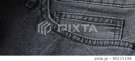 Close up detail of pocket of light black jeans 90215198