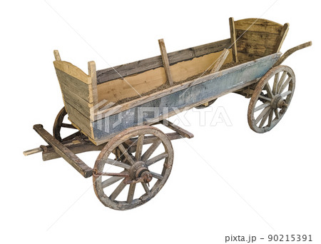 vintage wooden cart 90215391